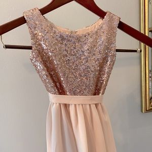 Christina Wu blush and sequins flower girl dress